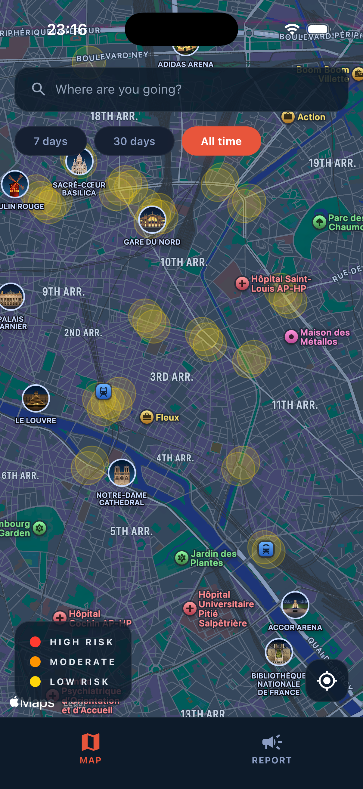 HerMap app map view